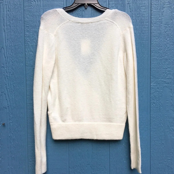 Madewell Cream Wrap Front Pullover Sweater XL NWT Ivory Surplice Winter Fall - Picture 6 of 8